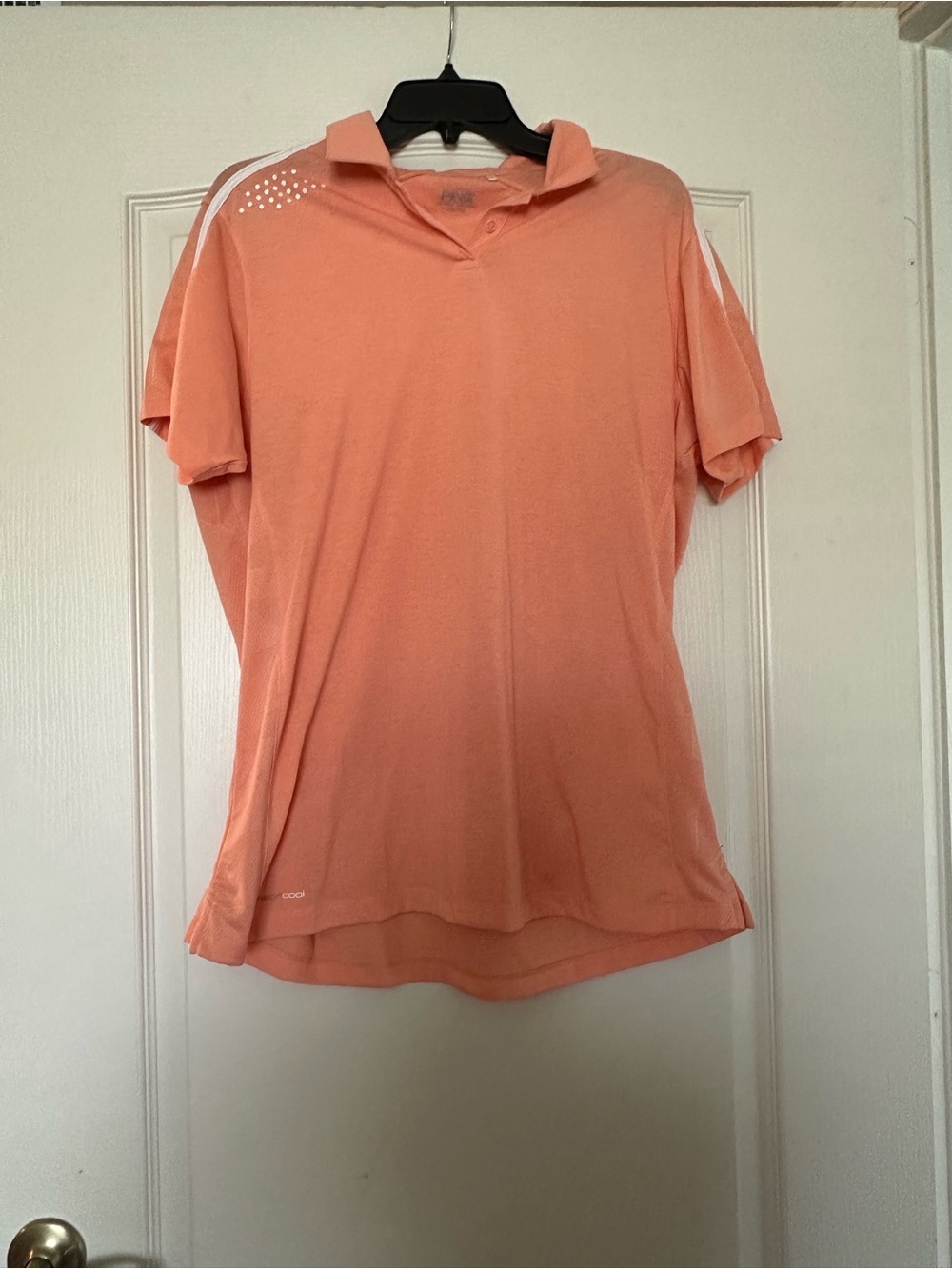 Ping Peach Short-Sleeve Polo Jersey with White Shoulder Accents